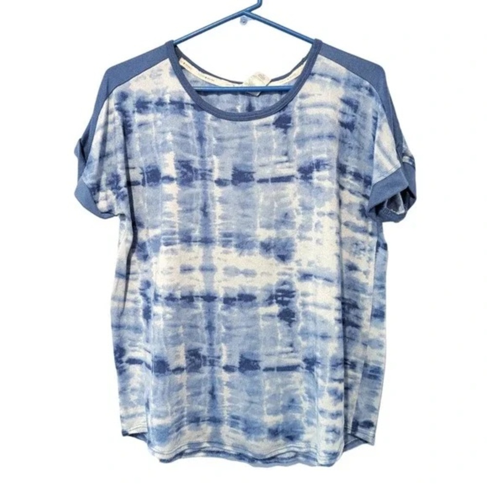Lucky Brand Blue and White Tie-Dye Tee